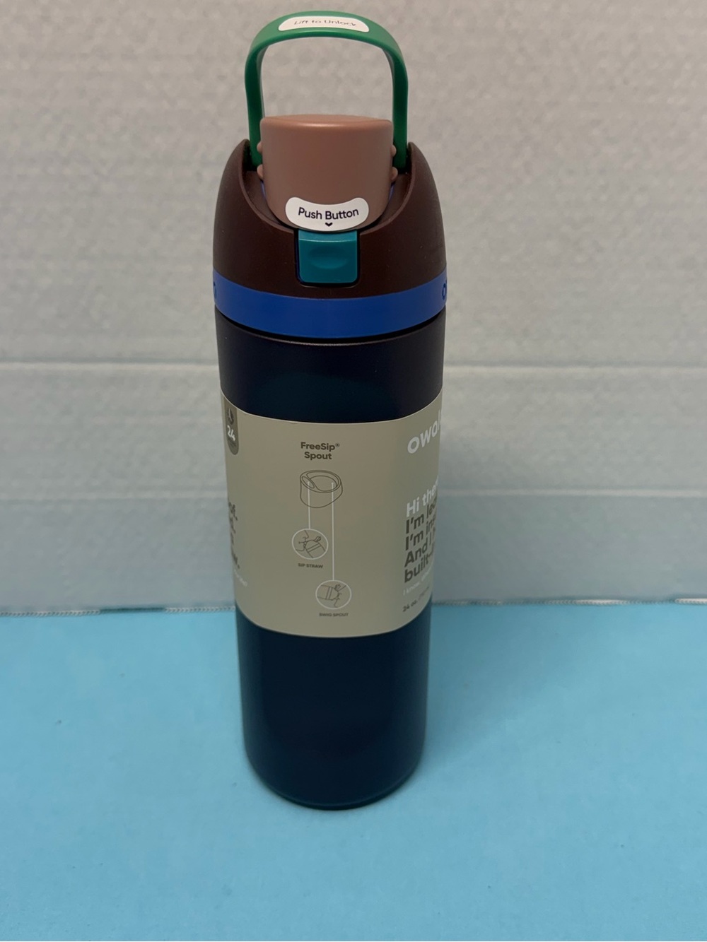 Owala 24 oz Stainless Water Bottle with Flip Lid - Green/Brown/Blue
